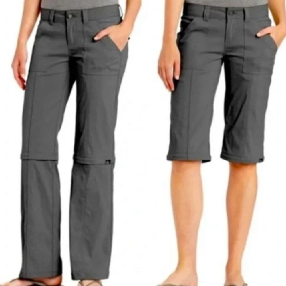 Prana Breathe Convertible Gray Hiking Pants Sz 4